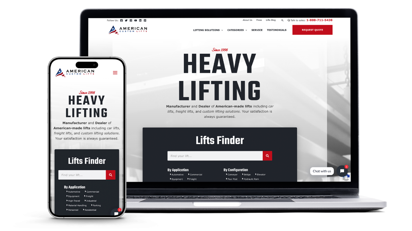 Revolutionizing the Lift Industry: A Custom Website Makeover for American Custom Lifts